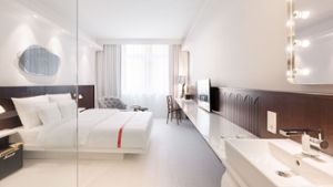 Für einen romantischen Aufenthalt zu zweit in Stuttgart: Zimmer der Kategorie Lovely im neuen Ruby Hanna Hotel.