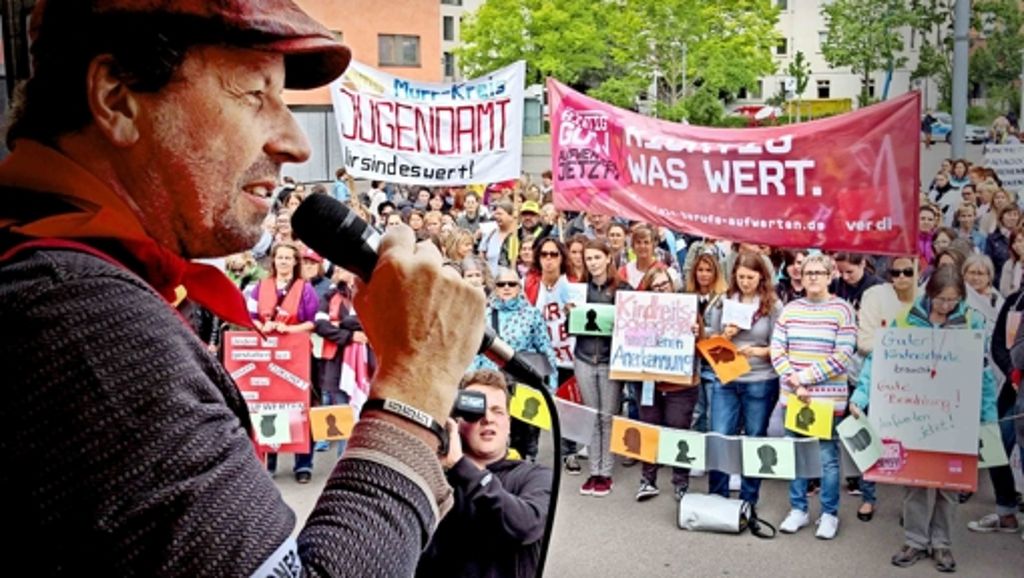 Ludwigsburg: Erzieherinnen protestieren im Landkreis