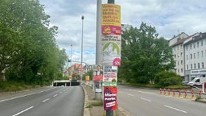 Wahlplakate in Stuttgart: Mehr  Stadt, weniger statt!