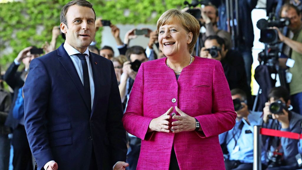 Frankreichs Präsident in Berlin: Macron und Merkel wollen Europa erneuern