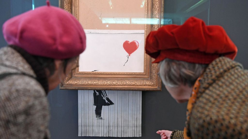Banksy-Bild in der Staatsgalerie: Spektakuläres Schredderbild in Stuttgart angekommen